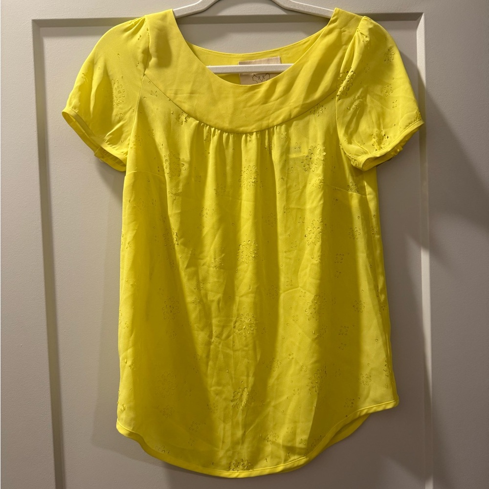 Anthropologie Vanessa Virginia Bright Yellow Blouse
